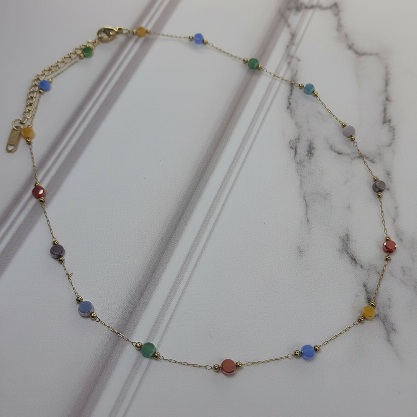 COLLAR MINI CRISTALES MULTICOLOR