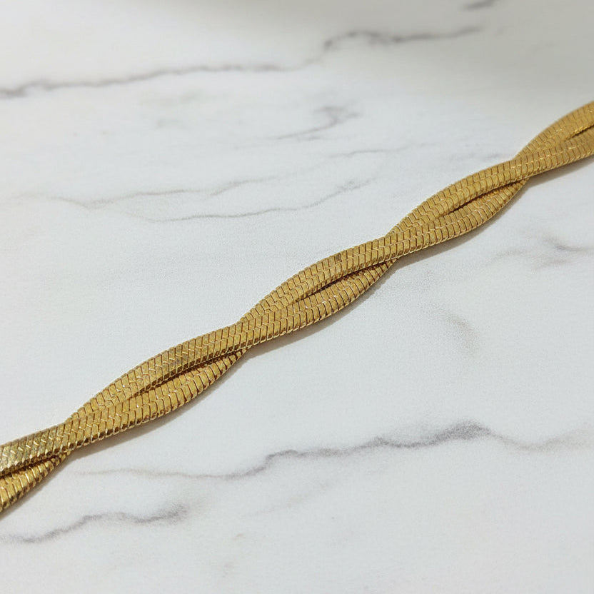 PULSERA PLANCHADA DOBLE DORADA