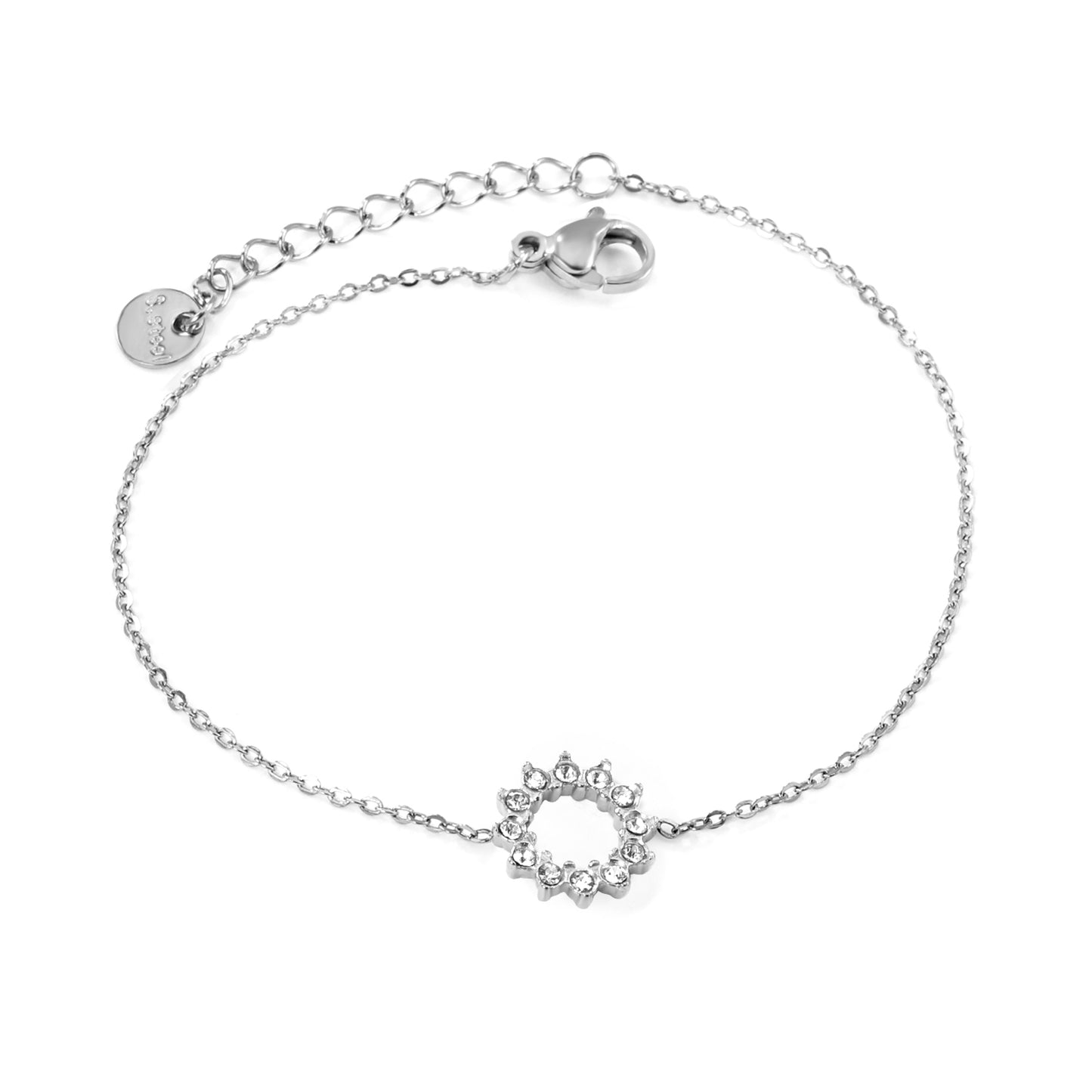 PULSERA GUIRNALDA ZIRCONIAS PLATEADA