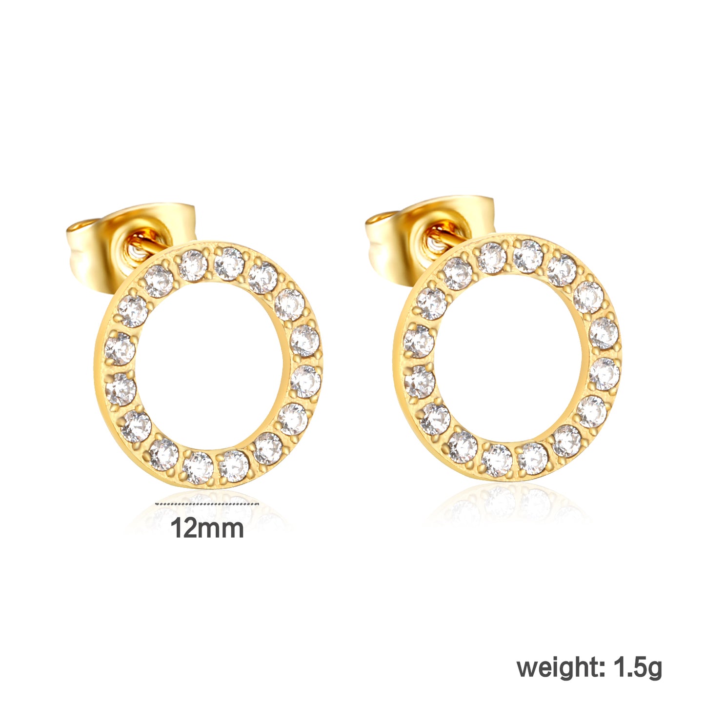 ARETES O 12 MM CON ZIRCONIA