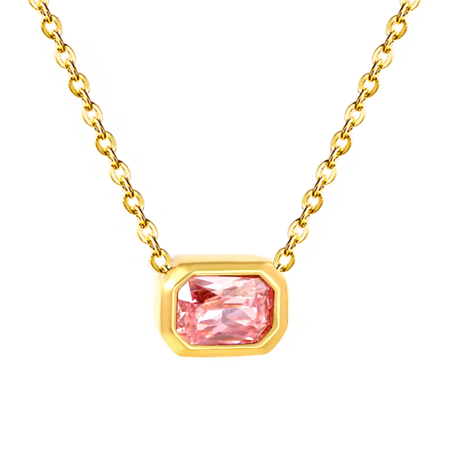 CLL ZIRCONIA RECTANGULO CHAMPAGNE Y ROSA