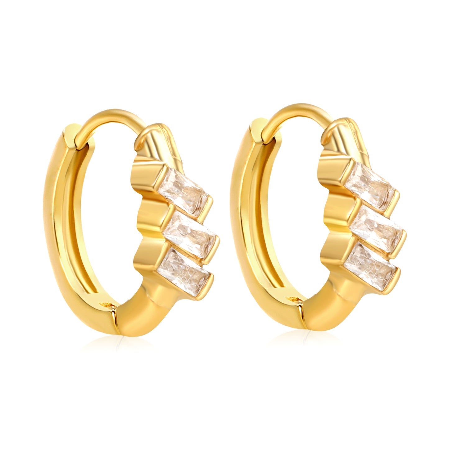 HOOP 3 BAGUETTES DE ZIRCONIAS