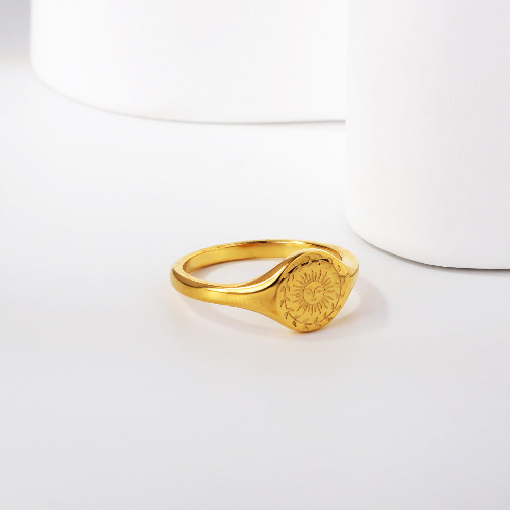 ANILLO VINTAGE SOL FLAT #6 DORADO