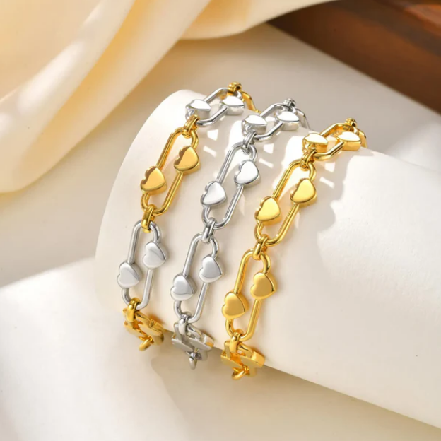 PULSERA CLIP 2 CORAZONES