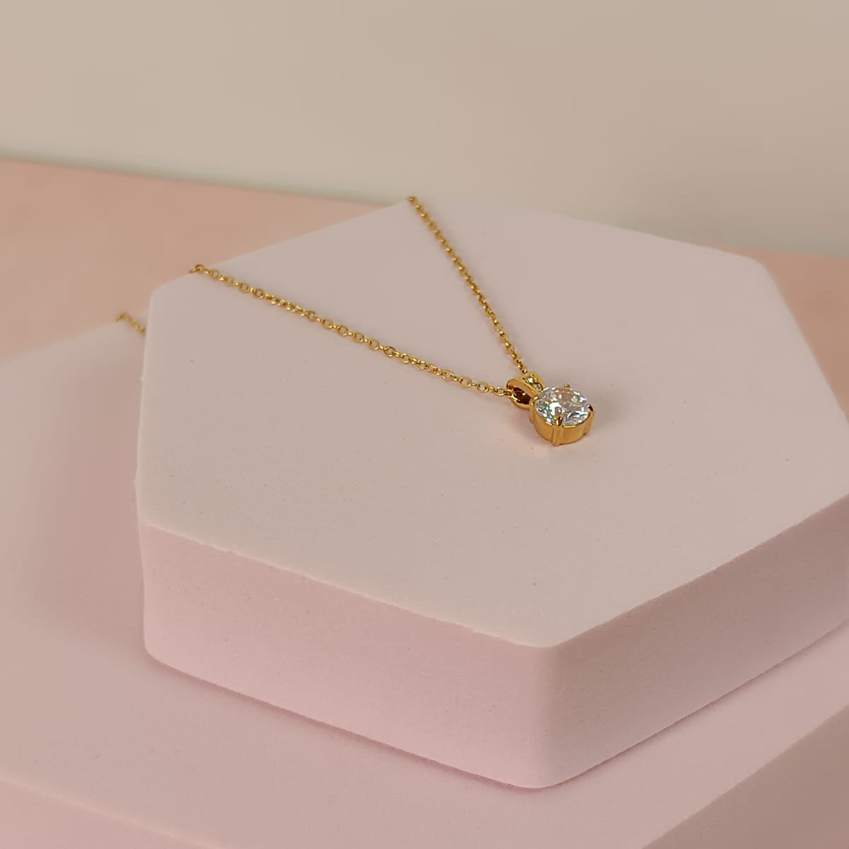 COLLAR CIRCULO ZIRCONIA BLANCA 2 MINI