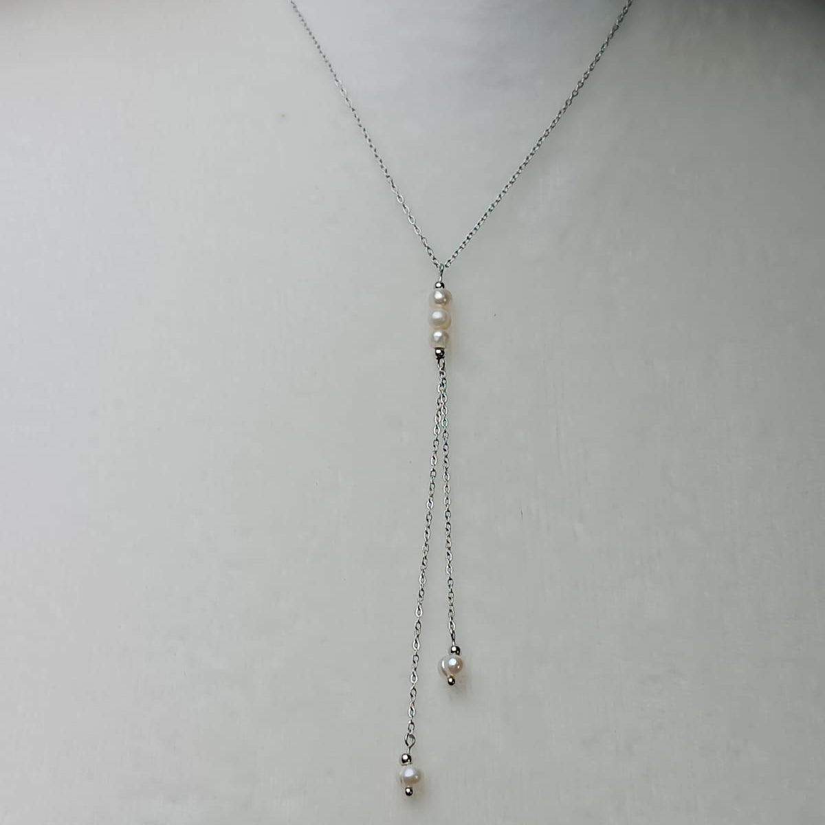 CORBATERO PERLAS 3X2 PLATEADO