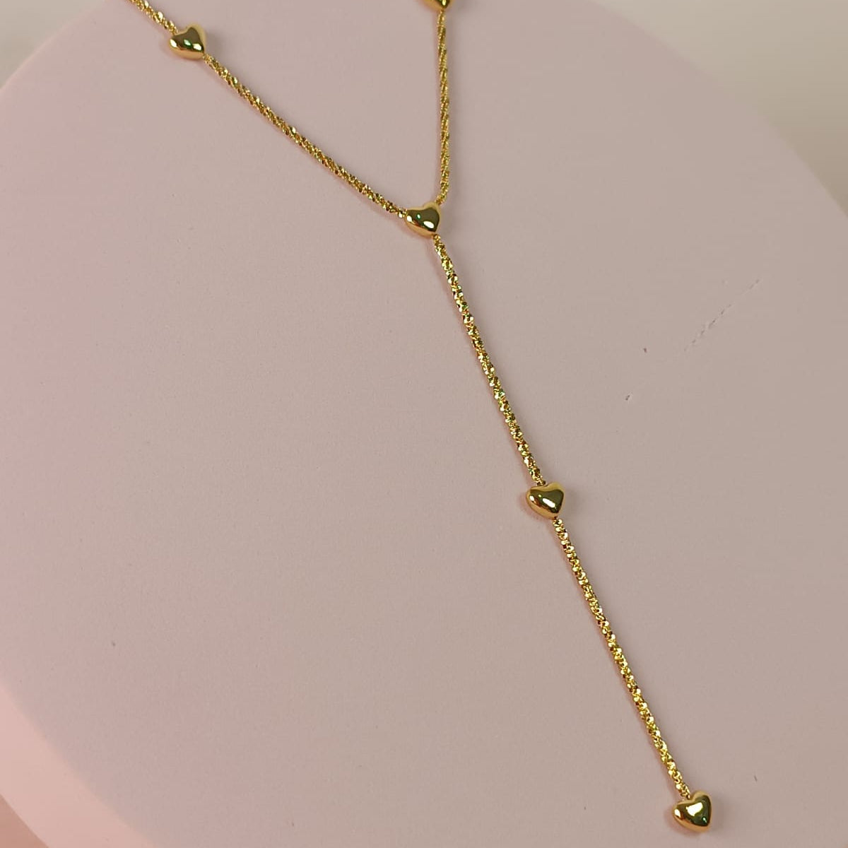 CORBATERO ESCARCHADO MINI CORAZONES DORADO