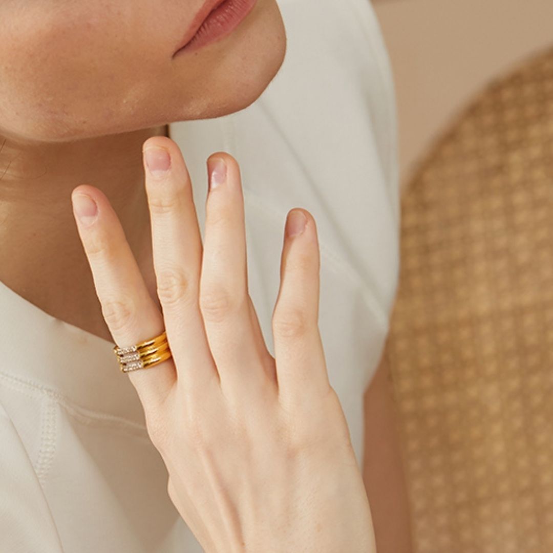 Anillo triple Zirconia