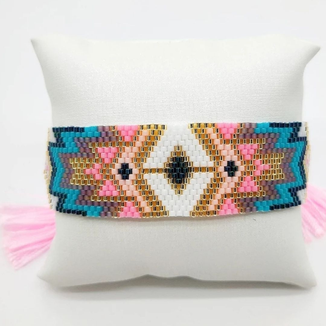 Pulsera tejida multicolor
