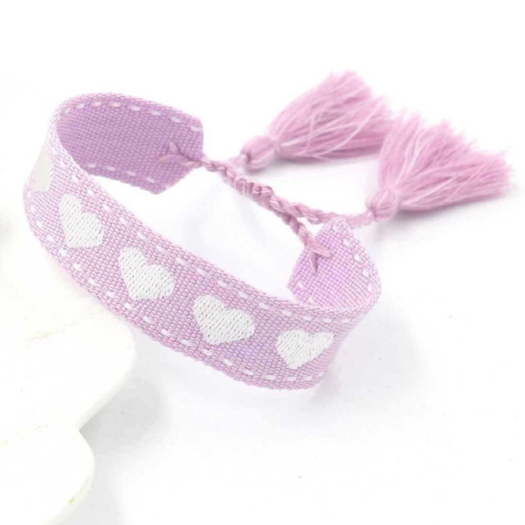 Pulsera tejida lavanda