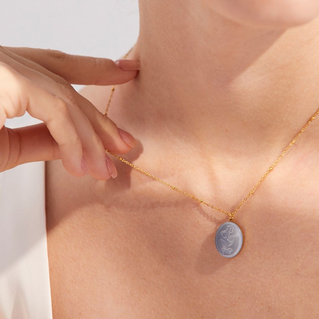 Collar Madreperla grabado