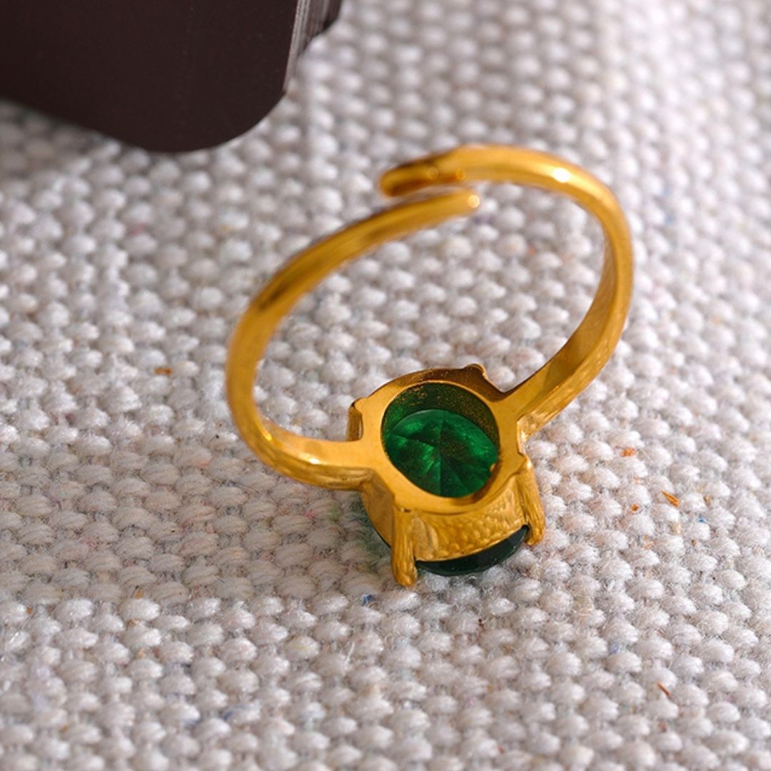 Anillo Zirconia verde