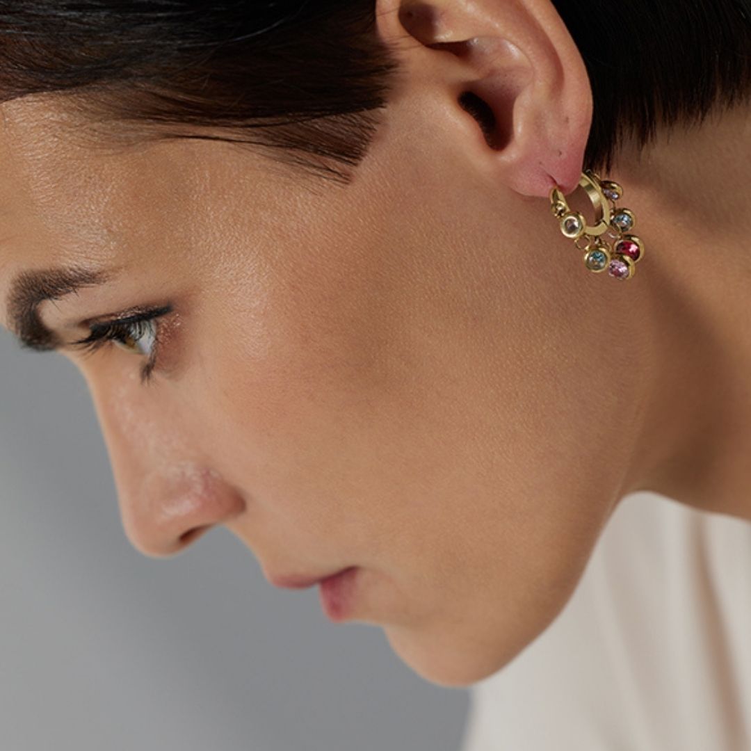 Aretes hoop multicolor