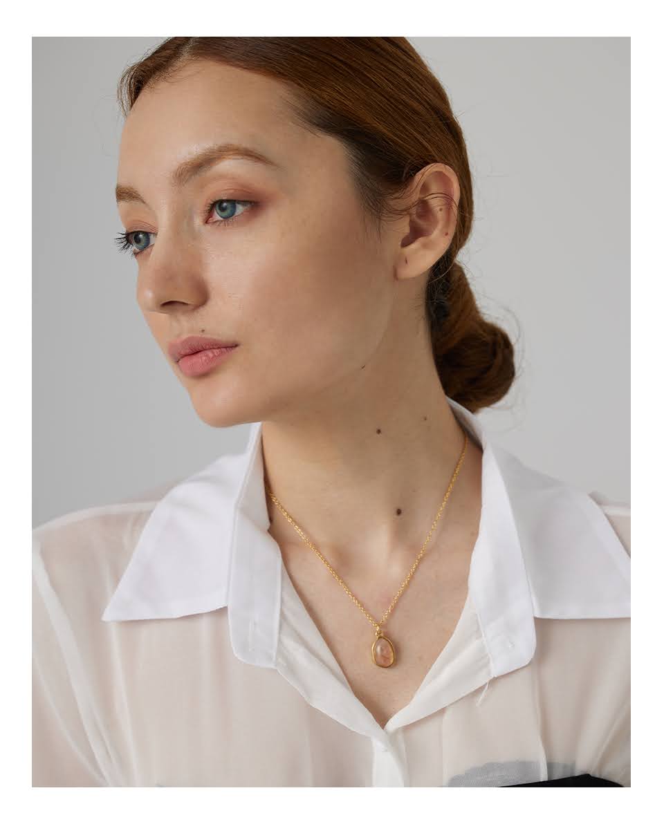 Collar gota Cuarzo rosa