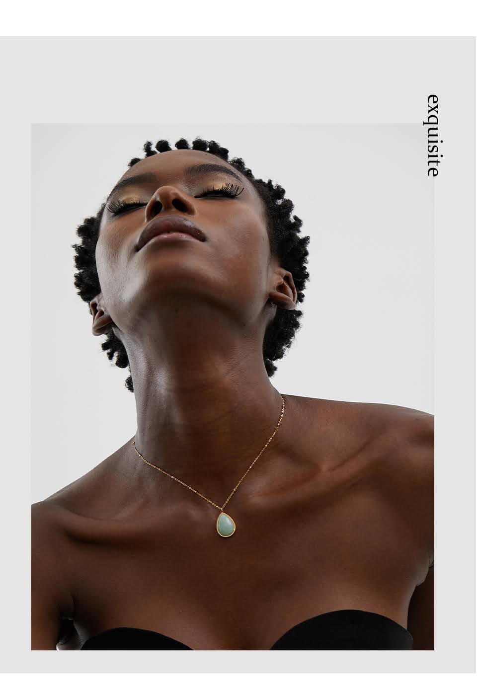 Collar gota de piedra natural