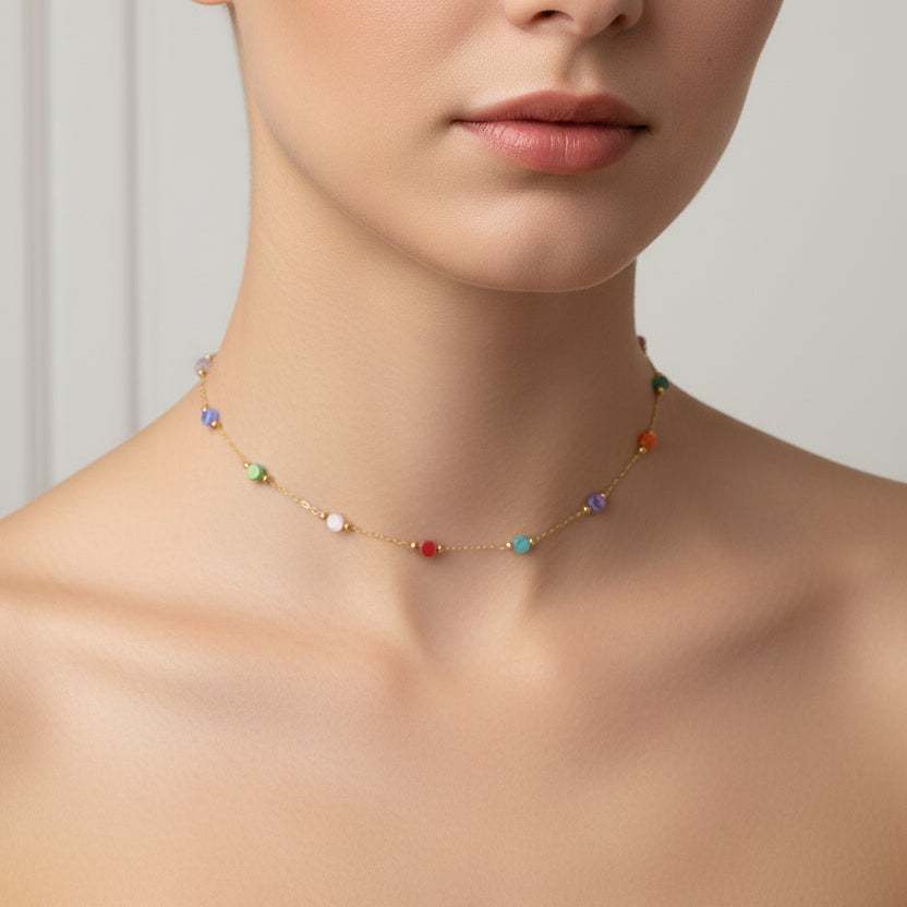 COLLAR MINI CRISTALES MULTICOLOR