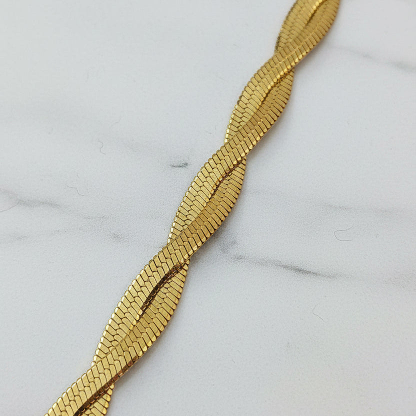 PULSERA PLANCHADA DOBLE DORADA