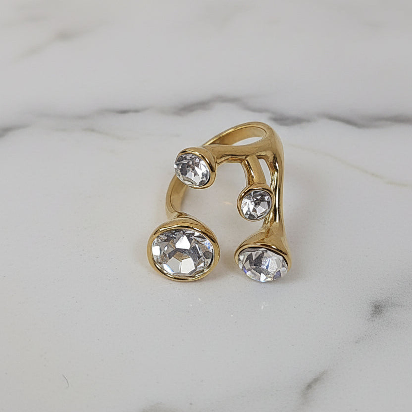 ANILLO AJUSTABLE 3 ZC CIRCULO BLANCAS