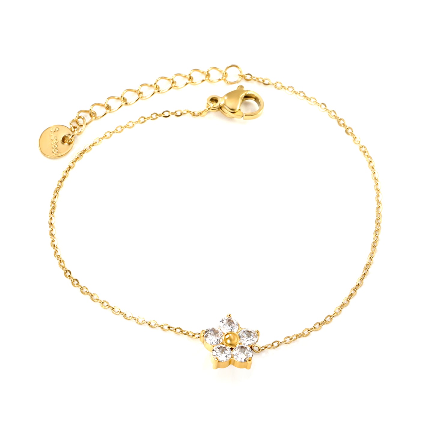 PULSERA FLOR ZIRCONIA BLANCA