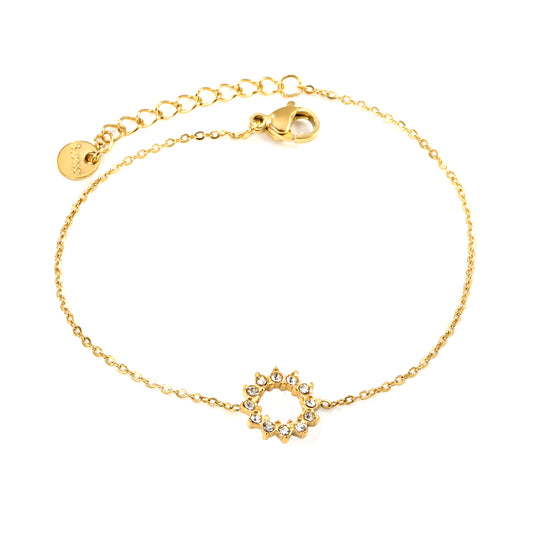 PULSERA GUIRNALDA ZIRCONIAS DORADA