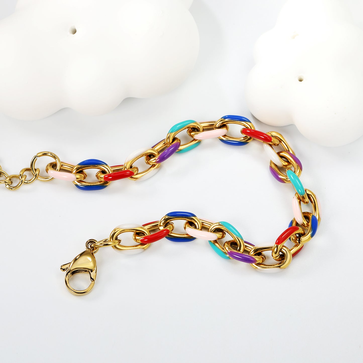 PULSERA ESLABON GRANDE MULTICOLORÂ