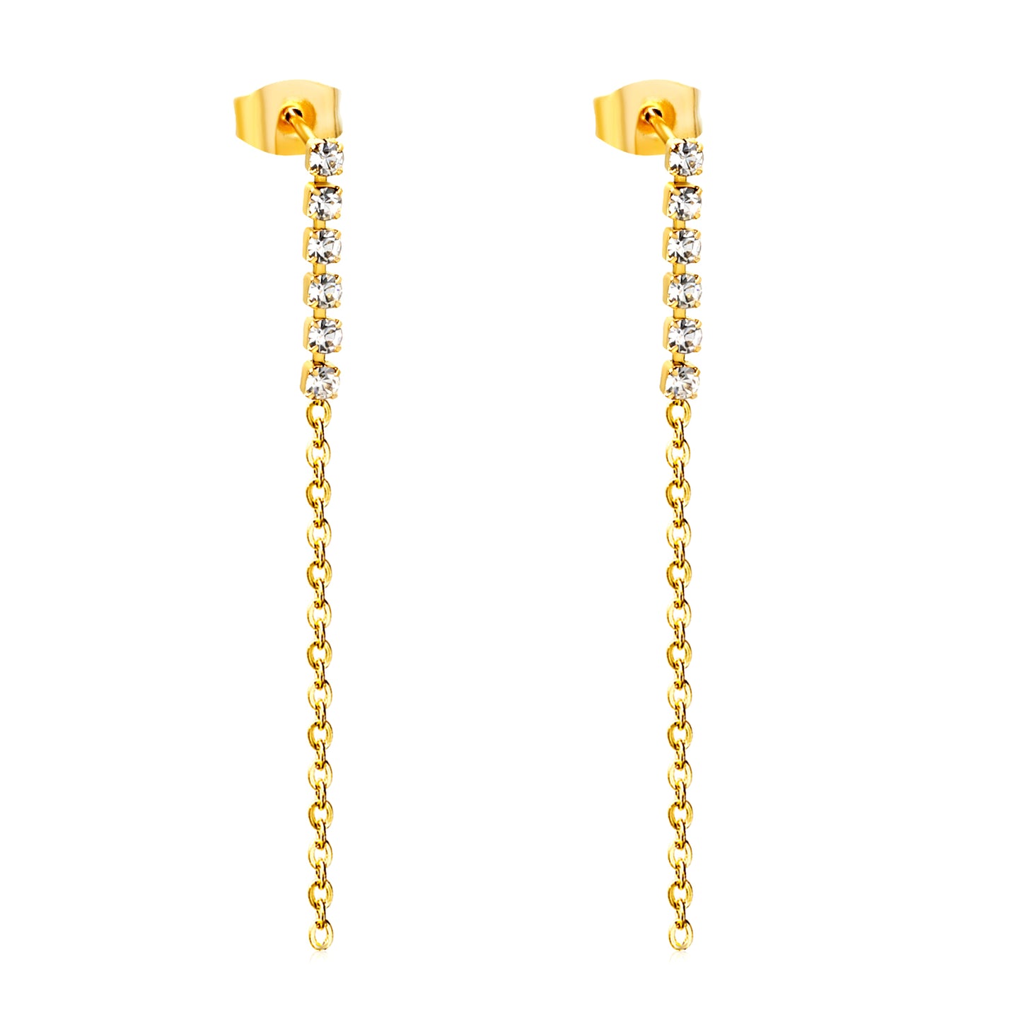 ARETE LINEA LARGA ZIRCONIA CADENA