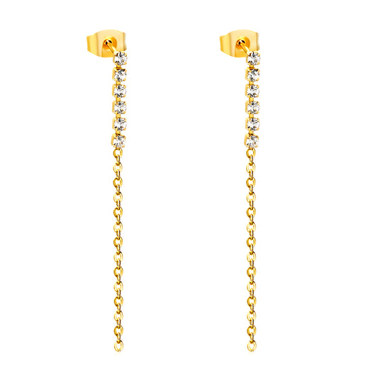 ARETE LINEA LARGA ZIRCONIA CADENA