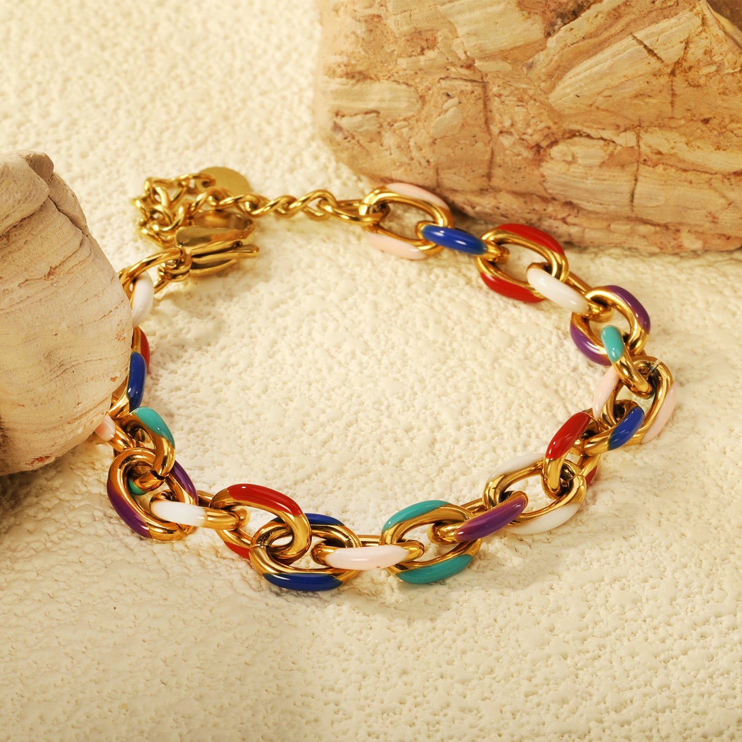 PULSERA ESLABON GRANDE MULTICOLORÂ