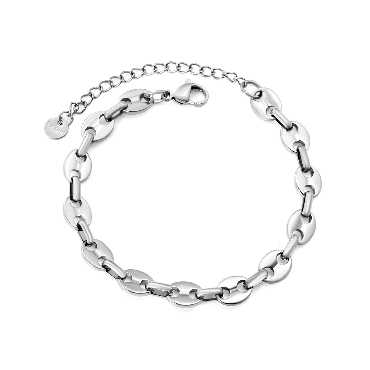 PULSERA COFFEE BEANS PLATEADA