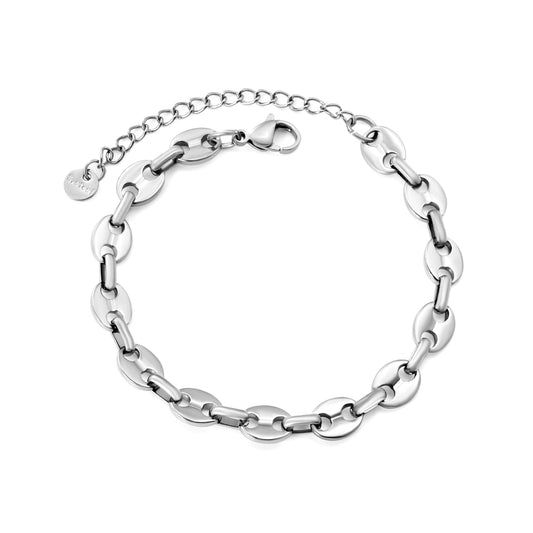 PULSERA COFFEE BEANS PLATEADA