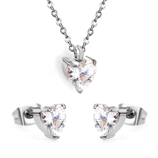 ARETE ZIRCONIA CORAZON PLATEADO