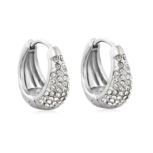 HOOP GOTA ZIRCONIA PLATEADO