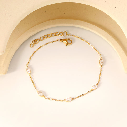 PULSERA MINI ZIRCONIAS HOJASÂ