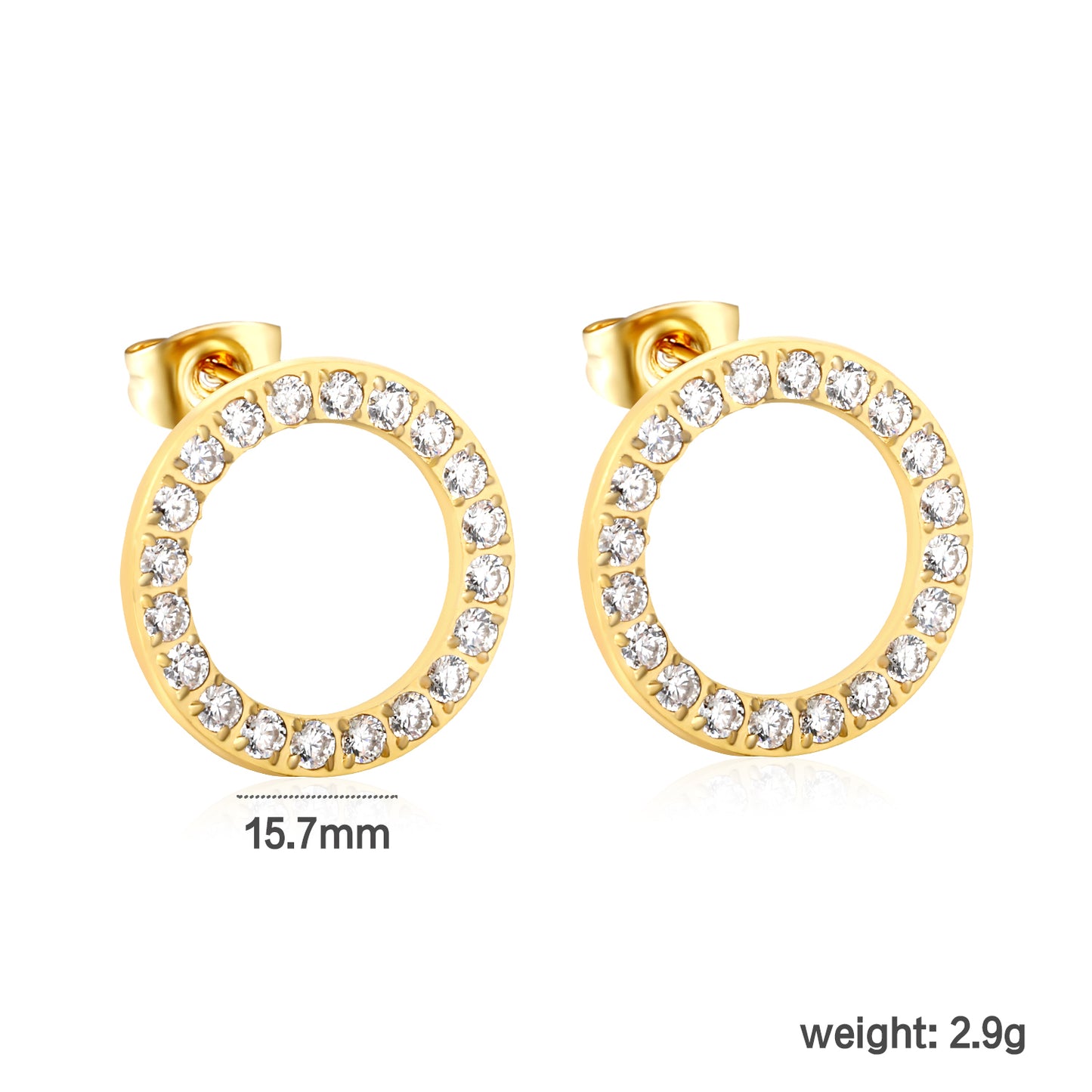 ARETES O CON ZIRCONIA 15 MM