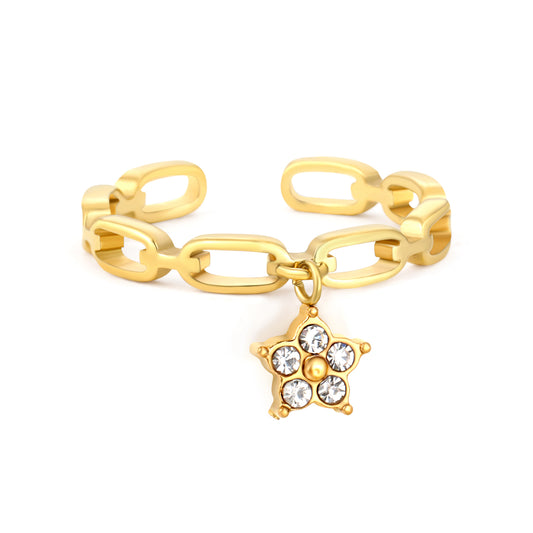 ANILLO ESLABON CLIP COLGANTE ESTRELLA