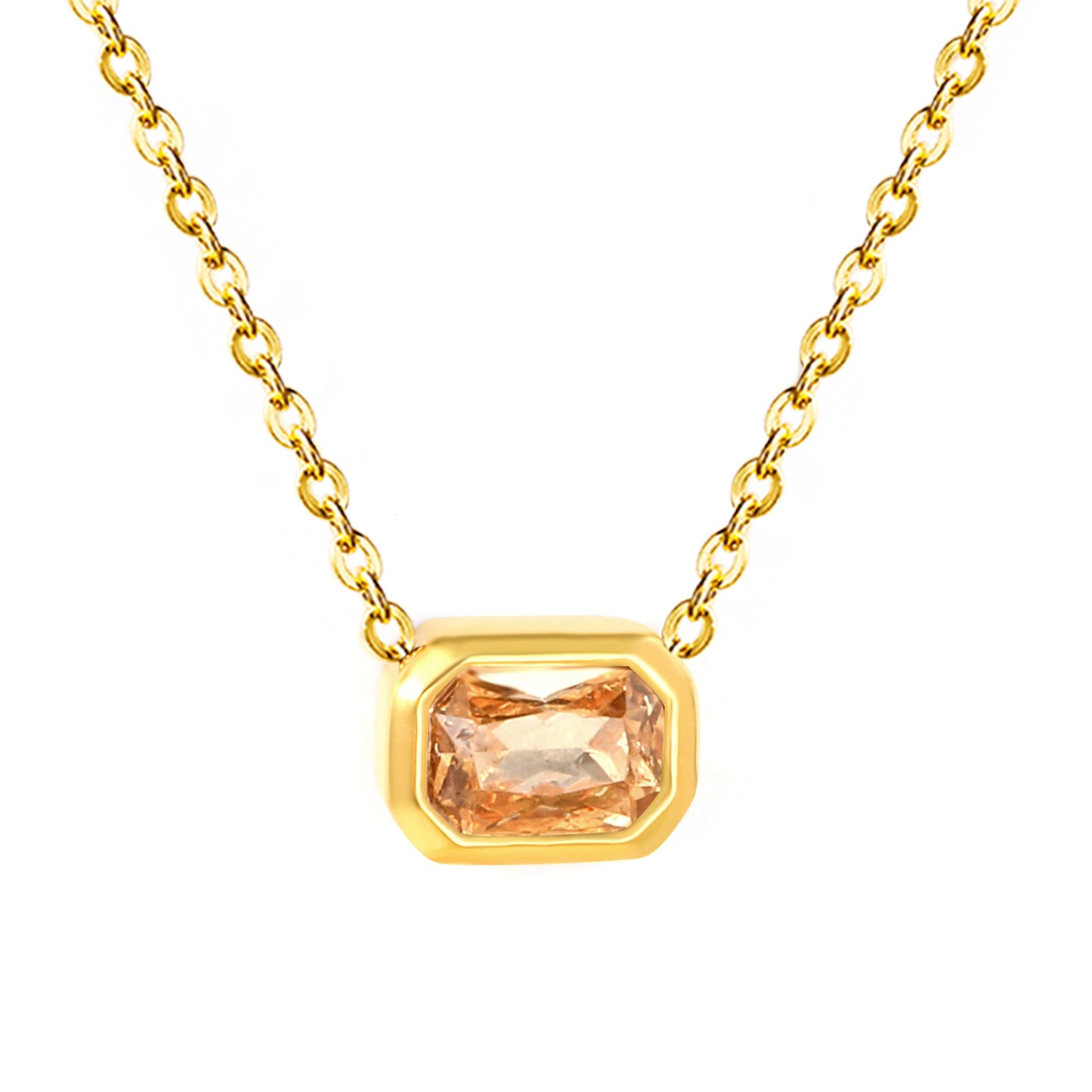CLL ZIRCONIA RECTANGULO CHAMPAGNE Y ROSA