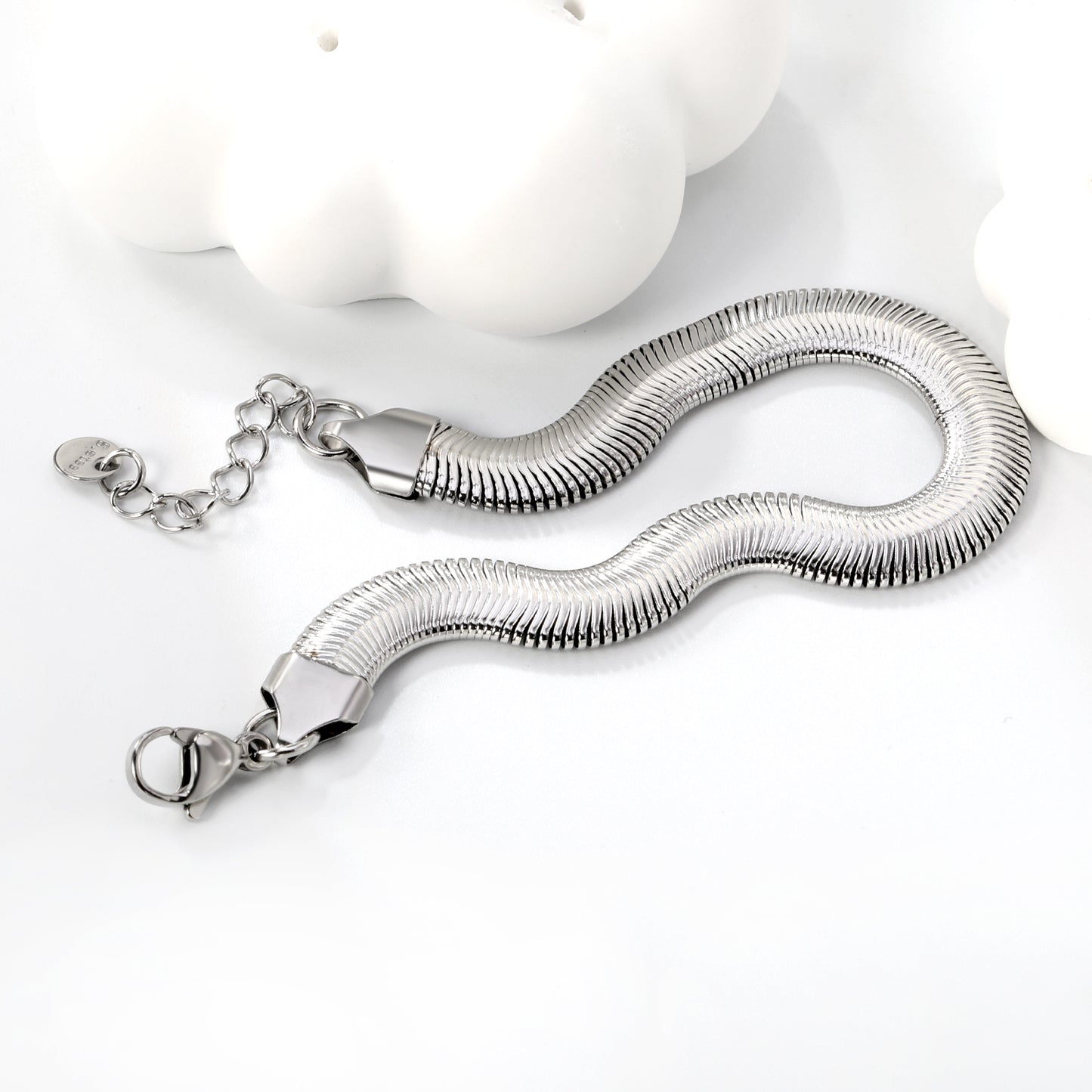 PULSERA PANZA DE VIBORA PLATEADA