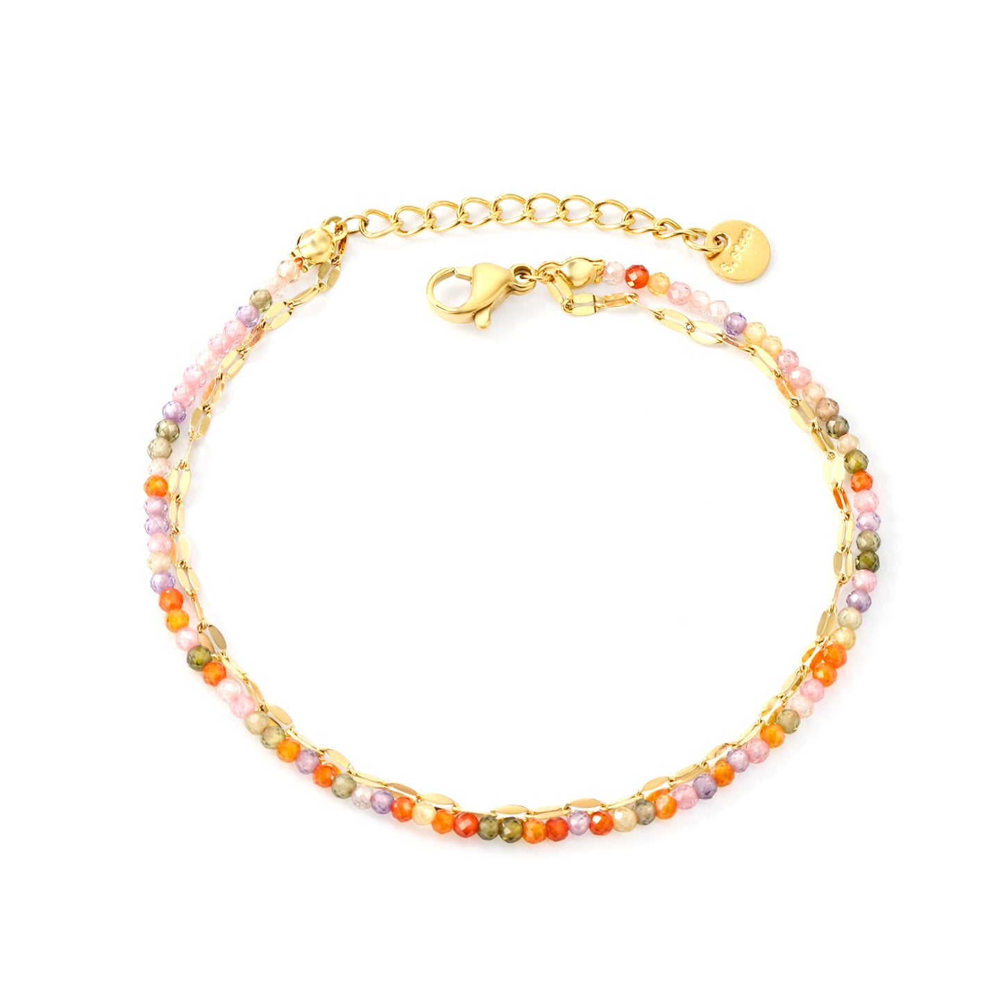 PULSERA MINI CRISTALES MULTICOLOR DOBLE
