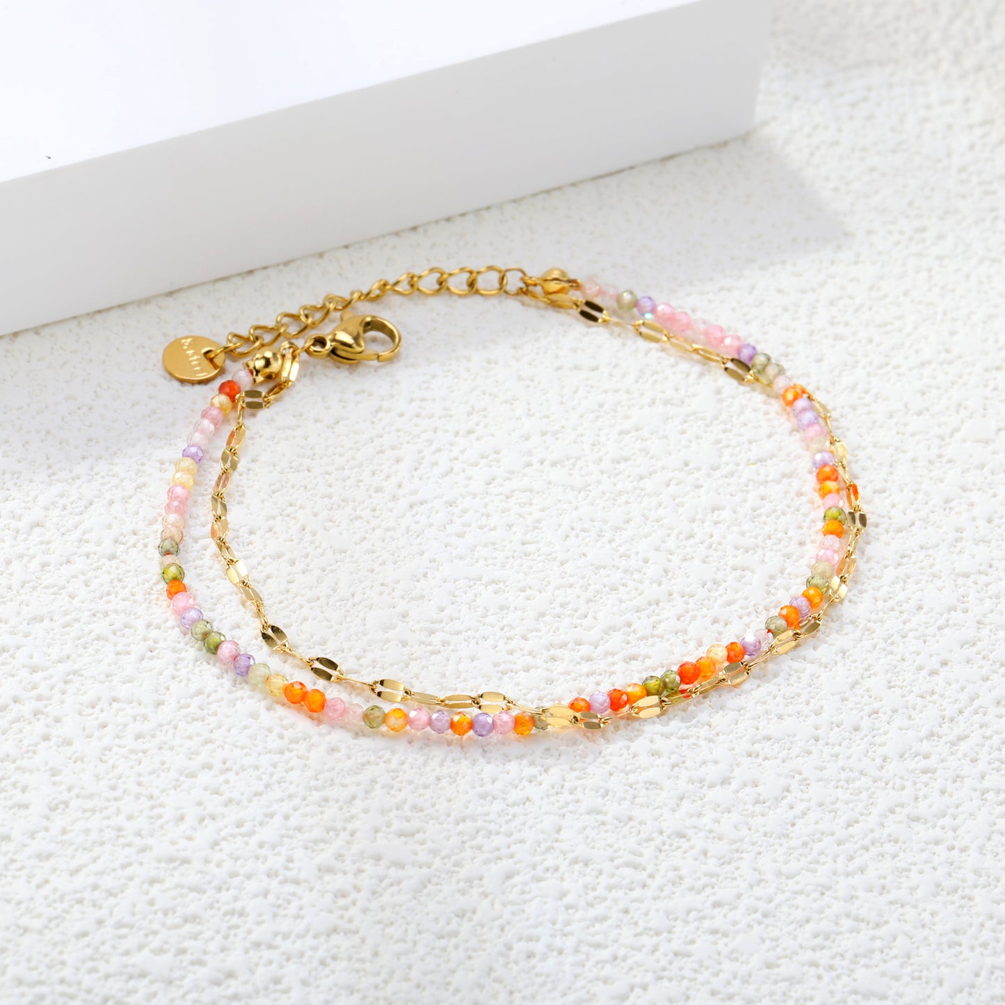 PULSERA MINI CRISTALES MULTICOLOR DOBLE