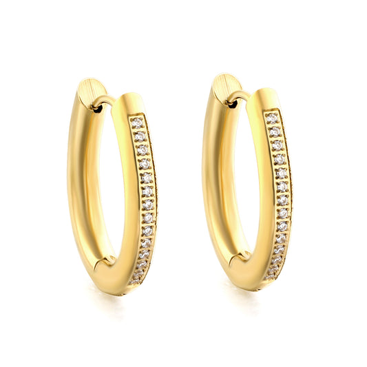 HOOP U LINEA ZIRCONIAS DORADAS