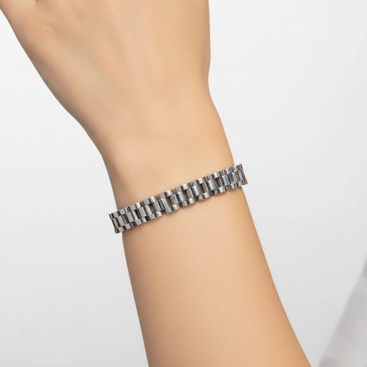PULSERA TIPO ROLEX PLATEADA
