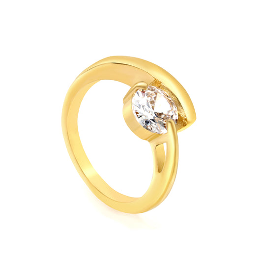 ANILLO ZIRCONIA CIRCULO DORADO T8
