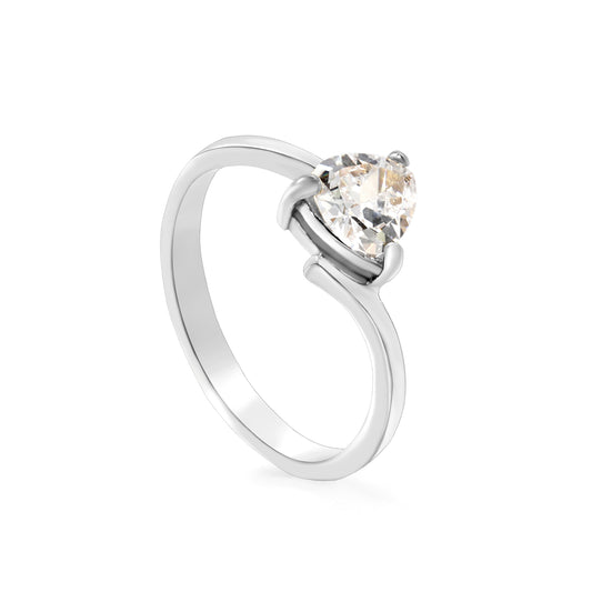 ANILLO ZIRCONIA TRIANGULO BLANCO T6 PLATEADO
