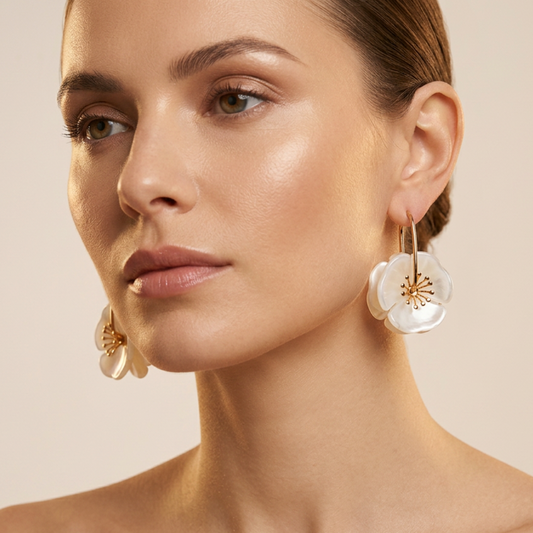 ARETE FLOR RESINA BLANCA
