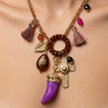 COLLAR COLMILLO MORADO