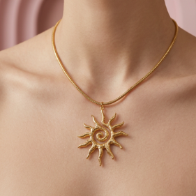 COLLAR SOL SILUETA DORADO