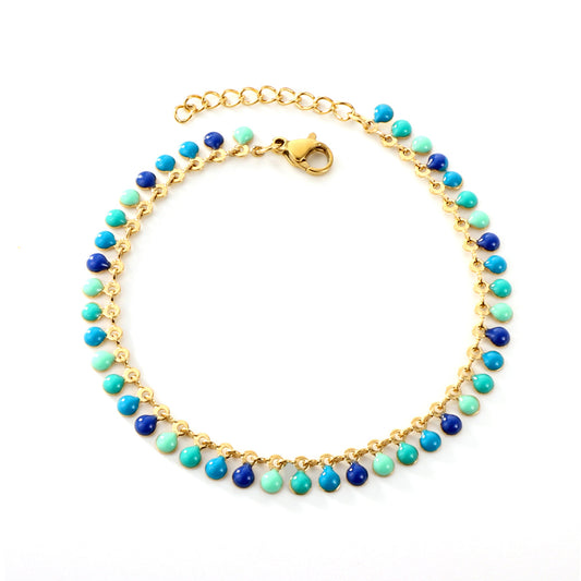 PULSERA BOLITAS AZUL