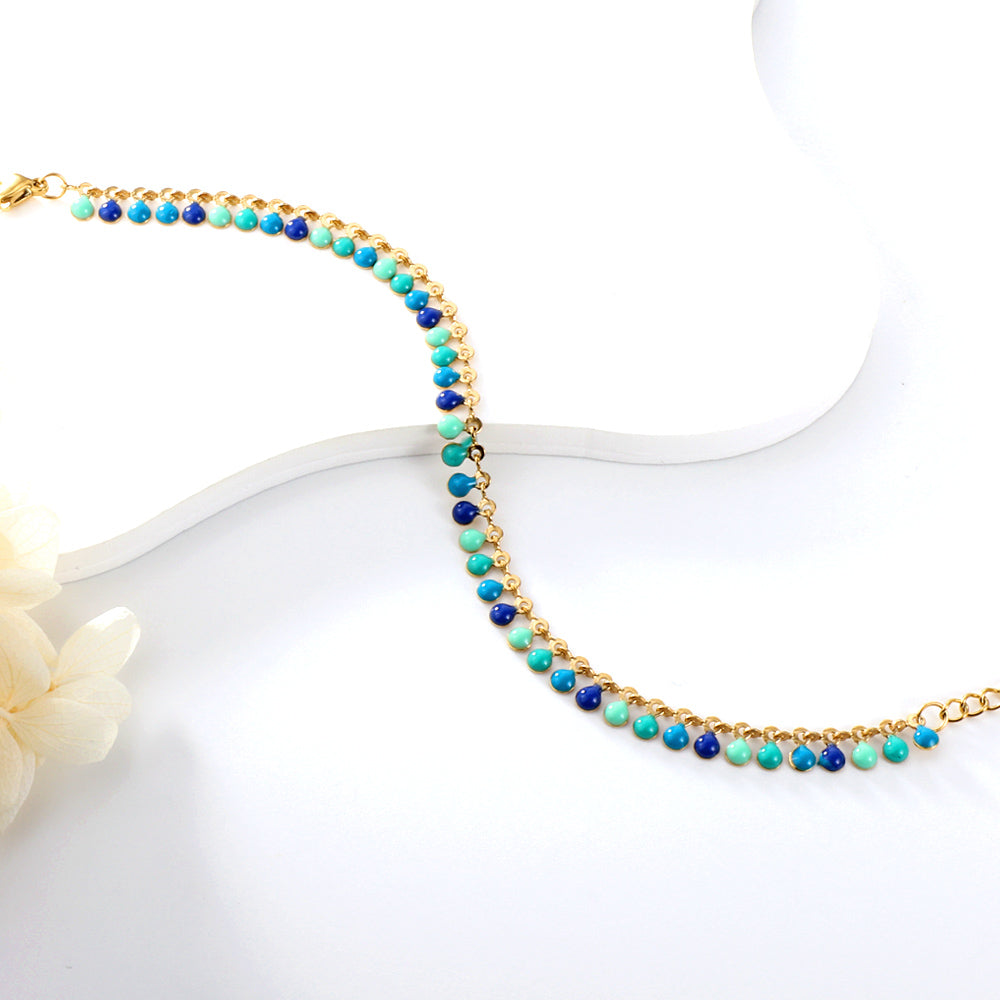 PULSERA BOLITAS AZUL