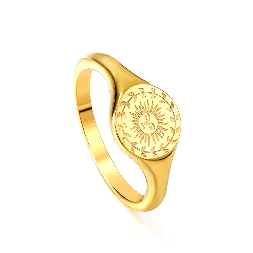 ANILLO VINTAGE SOL FLAT #6 DORADO