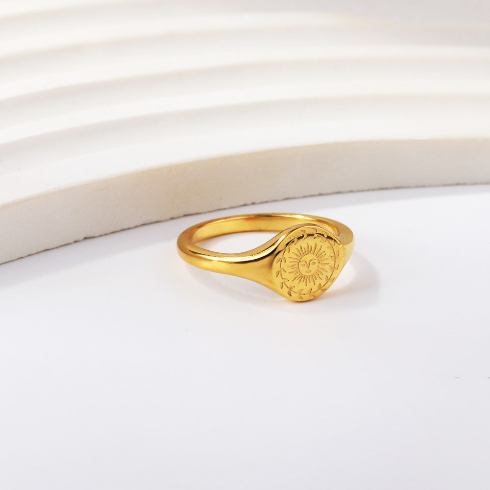 ANILLO VINTAGE SOL FLAT #6 DORADO